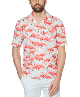Slim-Fit Flamingo-Print Shirt ...